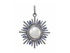 Pave Diamond, Pearl and Sapphire Sunbrust Pendant, (DPL-2387)
